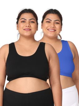 Adira - Women Multi-Color Cotton Solid Bras (Pack of 2)