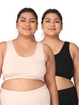 Adira - Women Multi-Color Cotton Solid Bras (Pack of 2)