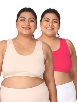 Adira - Women Multi-Color Cotton Solid Bras (Pack of 2)