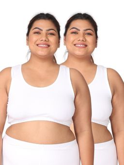 Adira - Women White Cotton Solid Bras (Pack of 2)