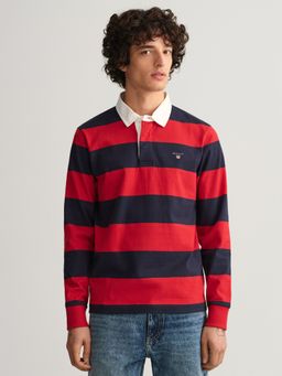 GANT - Men Navy Blue Striped Regular Fit Polo T-Shirt