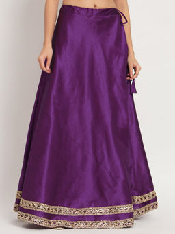 Studio Rasa - Dupion Solid Bias Purple Skirt