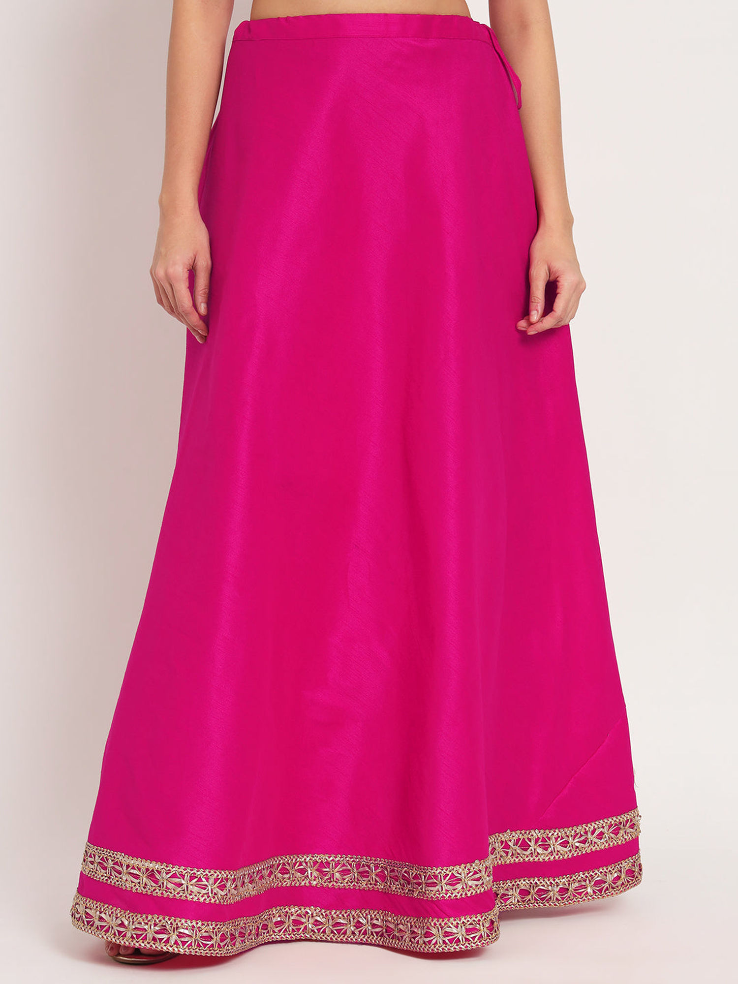 studio rasa Dupion Solid Bias Pink Skirt-picture-31