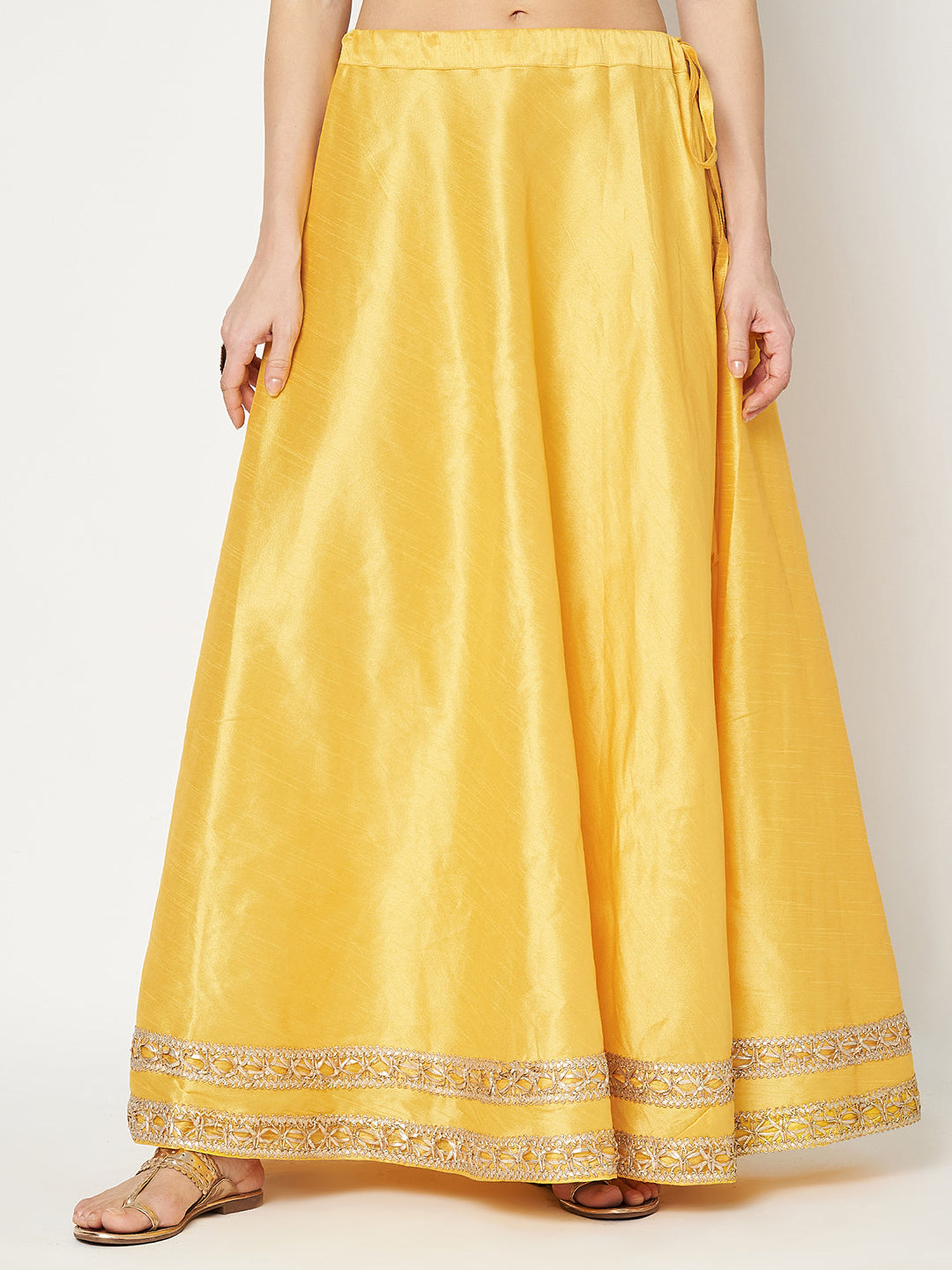 studio rasa Dupion Solid Bias Yellow Skirt-picture-12