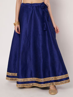 Studio Rasa - Dupion Solid Bias Blue Skirt