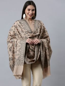 Pashmoda - Women Melange Beige Kaani Wool Shawl