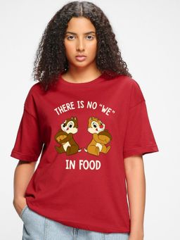 Bewakoof - Women Red Graphic Boxy T-Shirt