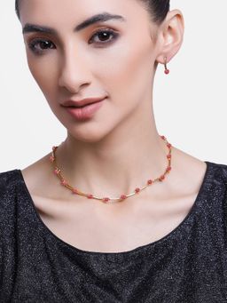 Estele - Rose Gold Plated Garland Designer Jewellery Set with Austrian Crystals for Women