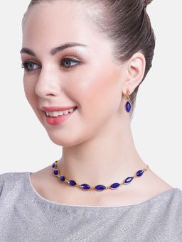 Estele - Gold Plated Pear Designer Jewellery Set for Women