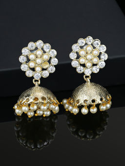 Estele - Gold Plated Mallika Begum Kundan Jumka Earrings for Women