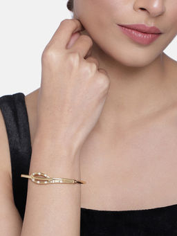 Estele - Gold Plated Designer Leaf Shaped Bracelet for Women