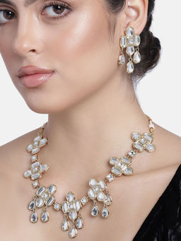 Estele - Gold Plated Traditional Kundan Necklace Set for Women