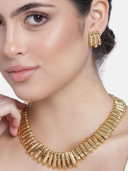 Estele - Gold Plated Link Capsule Designer Necklace Set for Women