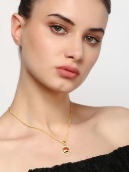 Estele - Gold Plated Heart Eye Emoji Designer Pendent for Women