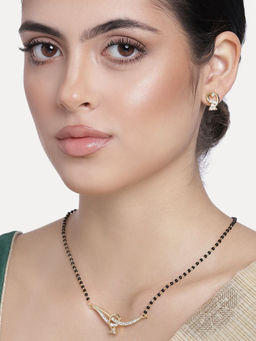 Estele - Gold Plated Wrapped Mangalsutra Necklace Set for Women