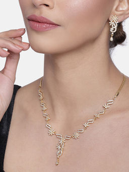 Estele - Gold Plated CZ Laila Necklace Set for Women