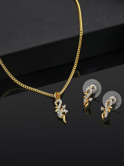 Estele - Gold Plated CZ Petite Designer Pendant for Women (Set of 2)