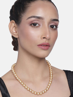 Estele - Gold Plated Gleam Pearl Necklace for Women