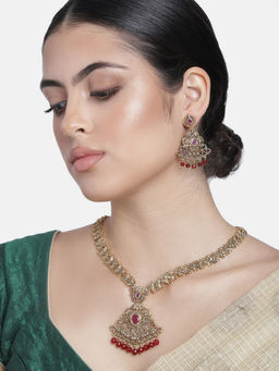 Estele - Gold Plated CZ fascinating Necklace for Women (Set of 2)