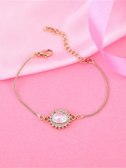 Estele - Gold Plated Sacred Sparkle Bracelet with Bold Austrian Crystals for Women