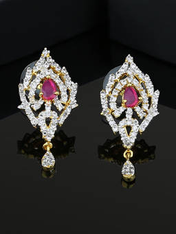 Estele - Gold Plated CZ Magnificent Earrings for Women