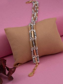 Estele - Gold and Rhodium Plated Twisted Designer Bracelet for Girls and Women