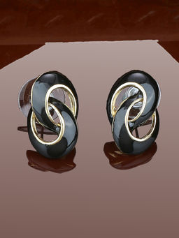 Estele - Gold Plated Round Inter Twined Stud Earrings for Women