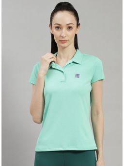 Rock.it - Women Green Regular Fit Half Sleeve Polo T-shirt