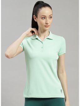 Rock.it - Women Green Regular Fit Half Sleeve Polo T-shirt
