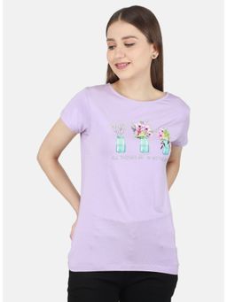 Monte Carlo - Women Purple Floral T-Shirt