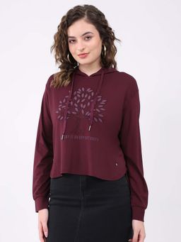 Monte Carlo - Women's Burgundy Hood Full Sleeve Hoodie