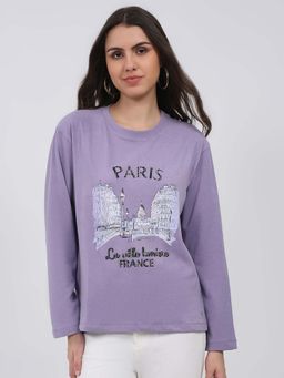 Monte Carlo - Women's Purple Round Neck Full Sleeve T-Shirt