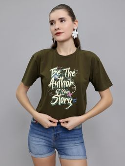 Monte Carlo - Womens Crop Fit Printed Half Sleeve T-shirt