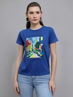 Monte Carlo - Women's Regular Fit Half Sleeve Round Neck Printed T-shirt