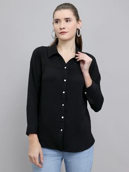 Monte Carlo - Women's Black Regular Fit Full Sleeve Shirt