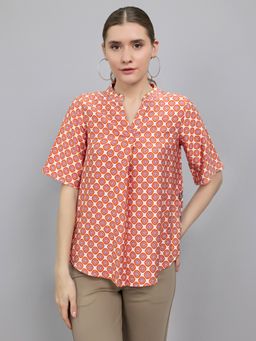 Monte Carlo - Women's Regular Fit V- Neck Printed Top