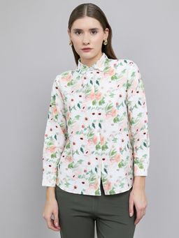 Monte Carlo - Women's Regular Fit Collar Neck Floral Shirt