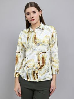 Monte Carlo - Women's Regular Fit Full Sleeve Printed Collar Neck Shirt