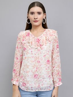 Monte Carlo - Women's Regular Fit Full Sleeve Floral Print Top