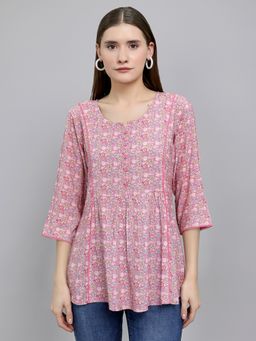 Monte Carlo - Women's Regular Fit Printed Round Neck Top