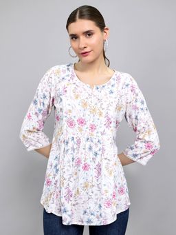 Monte Carlo - Women's Regular Fit Printed Round Neck Top