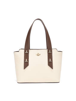 Lavie Paris - Soft Lg Vegan Leather Colorblock Off White Handbag (M)