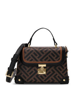 Lavie Paris - Mono Ll Vegan Leather Printed Khaki Handbag with Detachable Strap (XS)