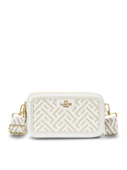 Lavie Paris - Mono Ll Vegan Leather Printed White Sling Bag with Detachable Strap (S)
