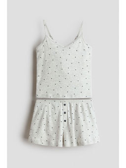 H&M - Girls Grey Ribbed Cotton Pyjamas