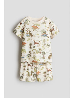 H&M - Boys Beige Printed Cotton Pyjamas