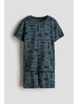 H&M - Boys Turquoise Printed Cotton Pyjamas