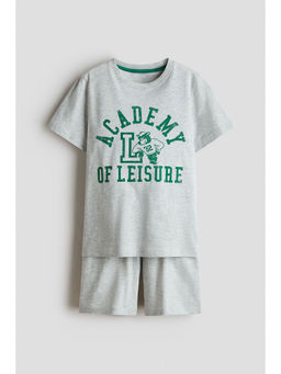 H&M - Boys Grey Printed Cotton Pyjamas