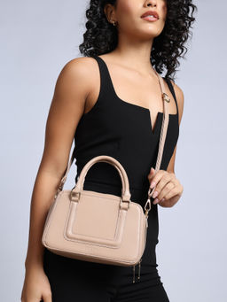 RSVP by Nykaa Fashion - Blush Pink Top Handle Structured Sling Bag For Women