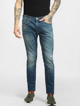Jack & Jones - Blue Low Rise Liam Skinny Jeans